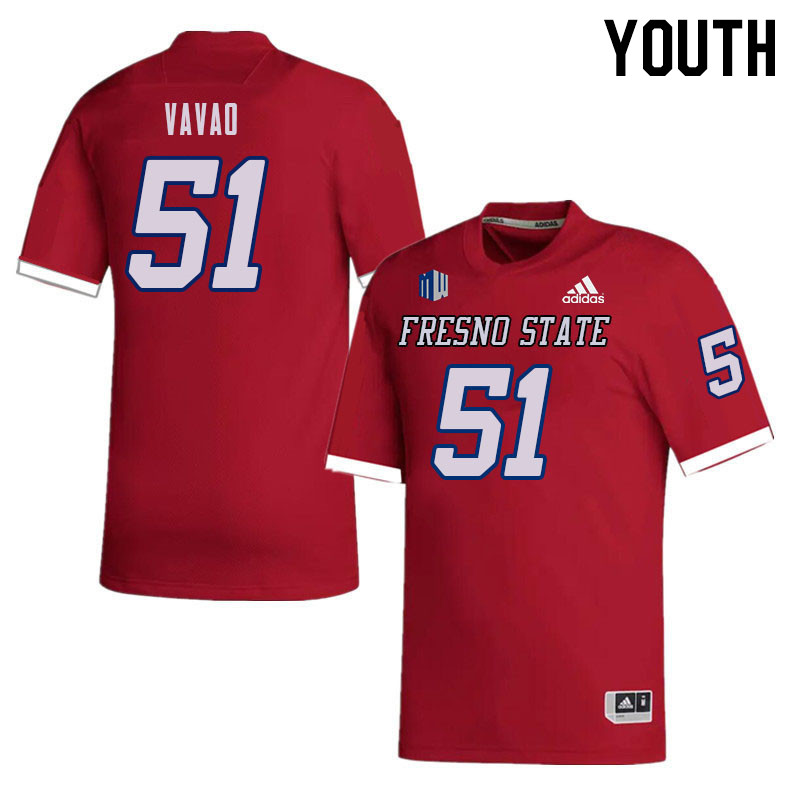 Youth #51 Mose Vavao Fresno State Bulldogs College Football Jerseys Sale-Red